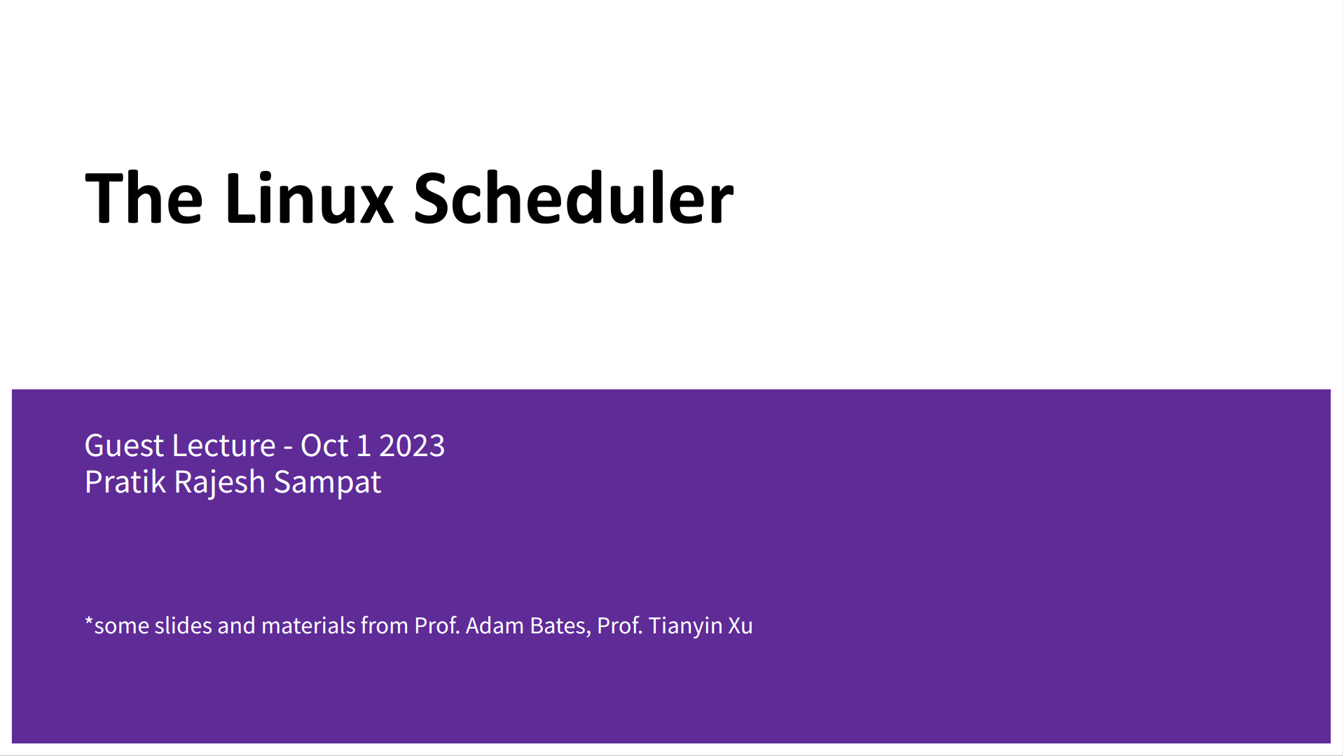 Linux Scheduler Class UIUC